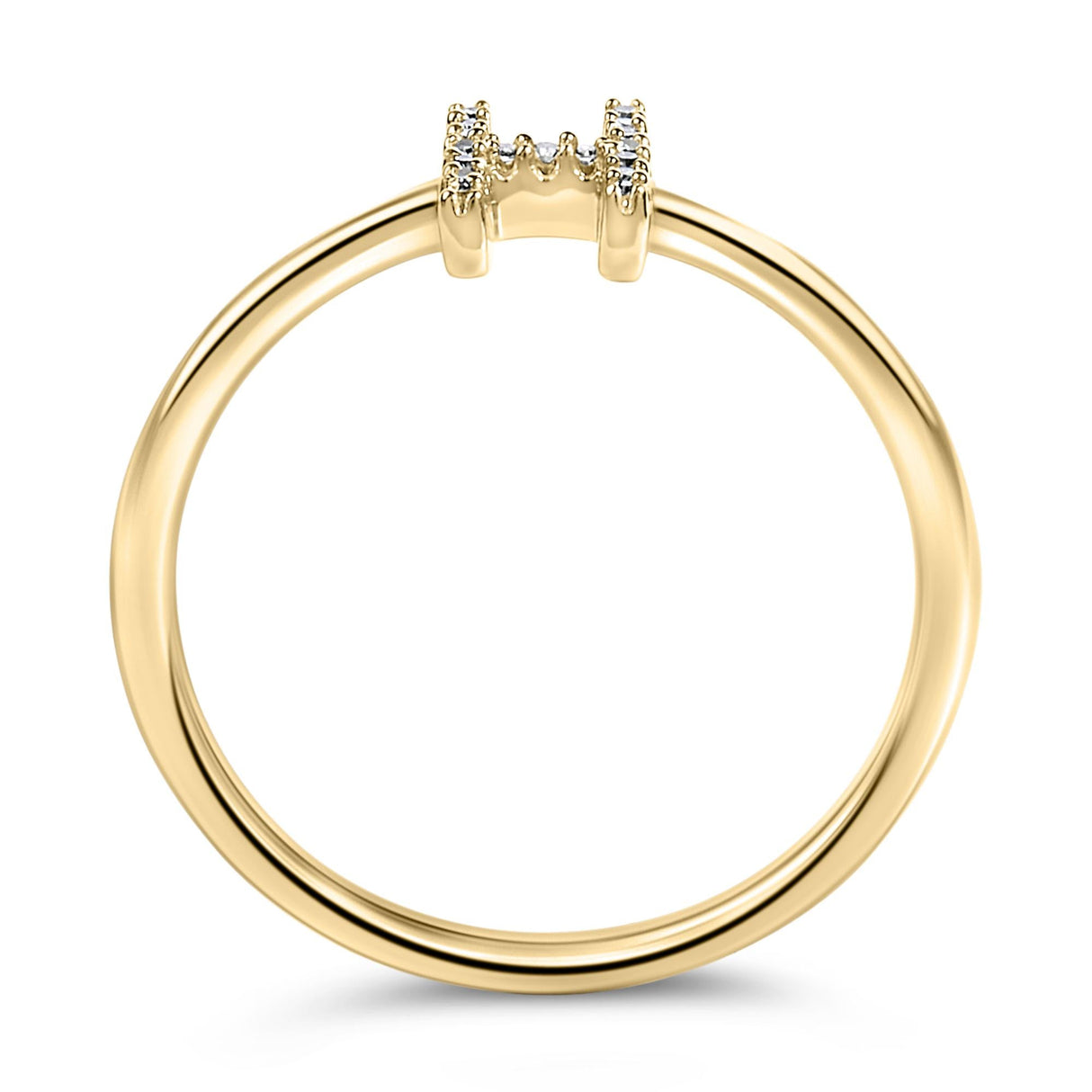 10K Yellow Gold Diamond Accent Initial “A-Z” Ring