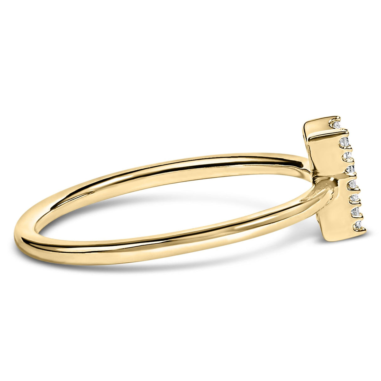 10K Yellow Gold Diamond Accent Initial “A-Z” Ring