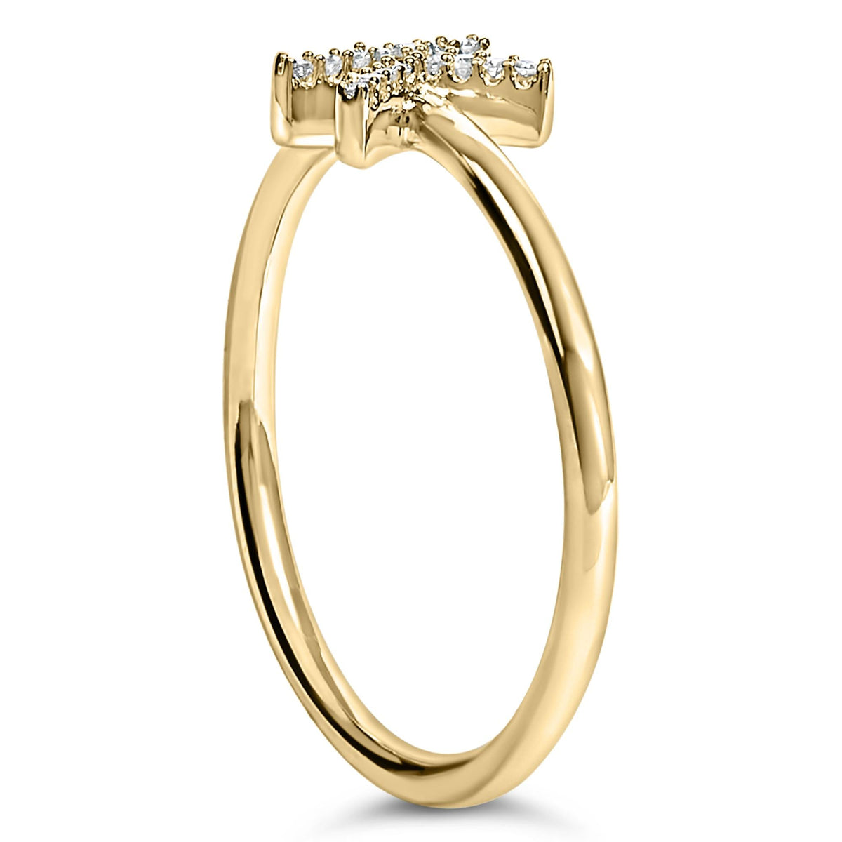 10K Yellow Gold Diamond Accent Initial “A-Z” Ring