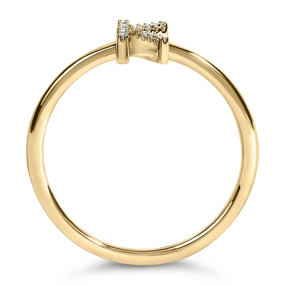 10K Yellow Gold Diamond Accent Initial “A-Z” Ring