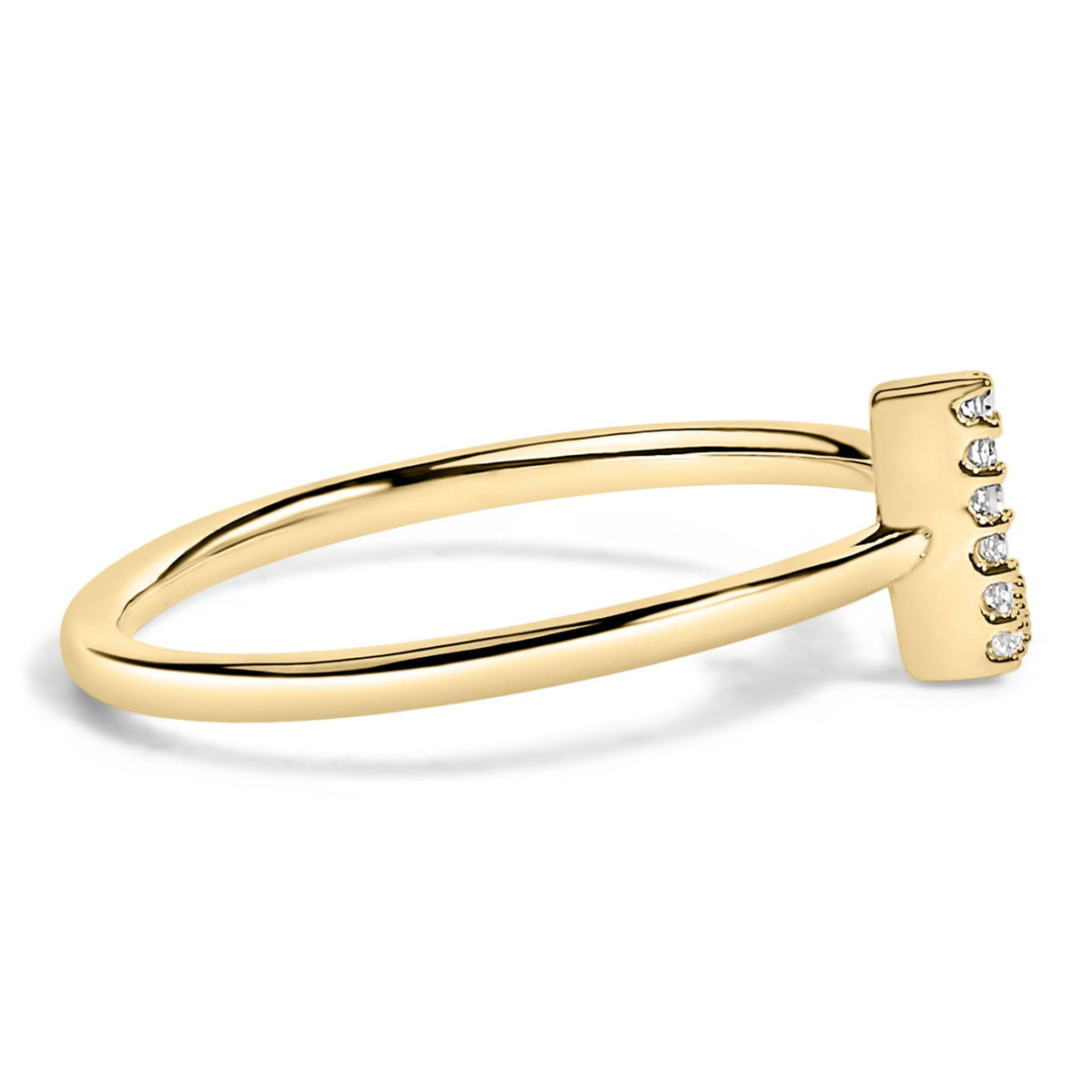 10K Yellow Gold Diamond Accent Initial “A-Z” Ring