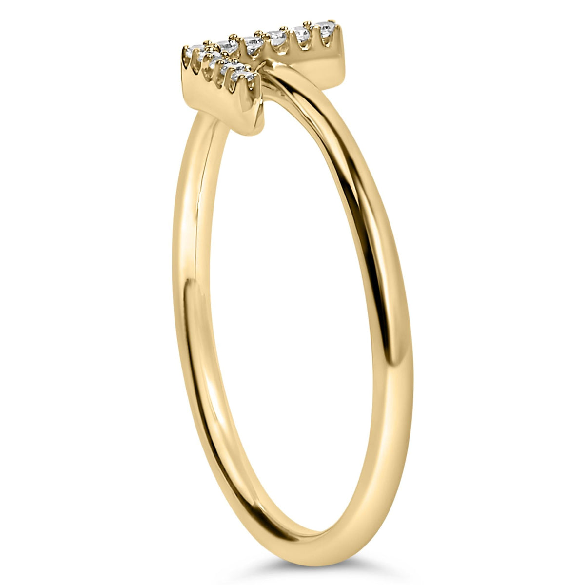 10K Yellow Gold Diamond Accent Initial “A-Z” Ring