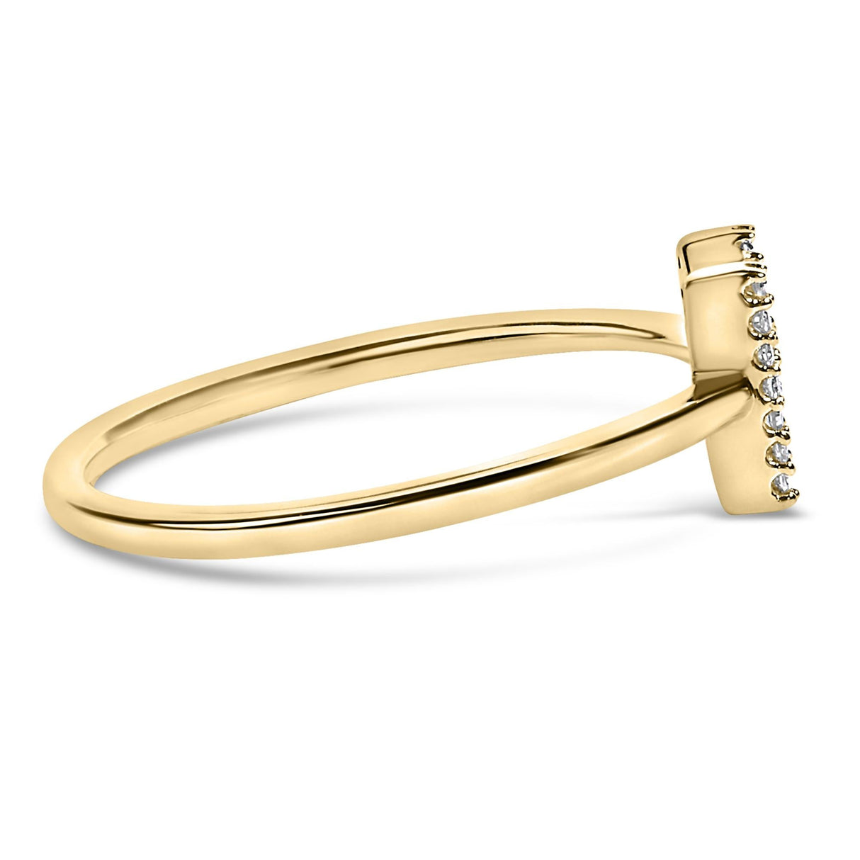 10K Yellow Gold Diamond Accent Initial “A-Z” Ring