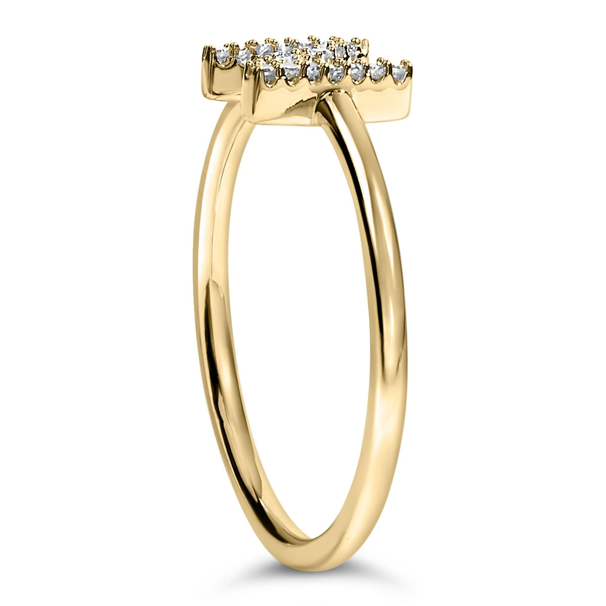 10K Yellow Gold Diamond Accent Initial “A-Z” Ring