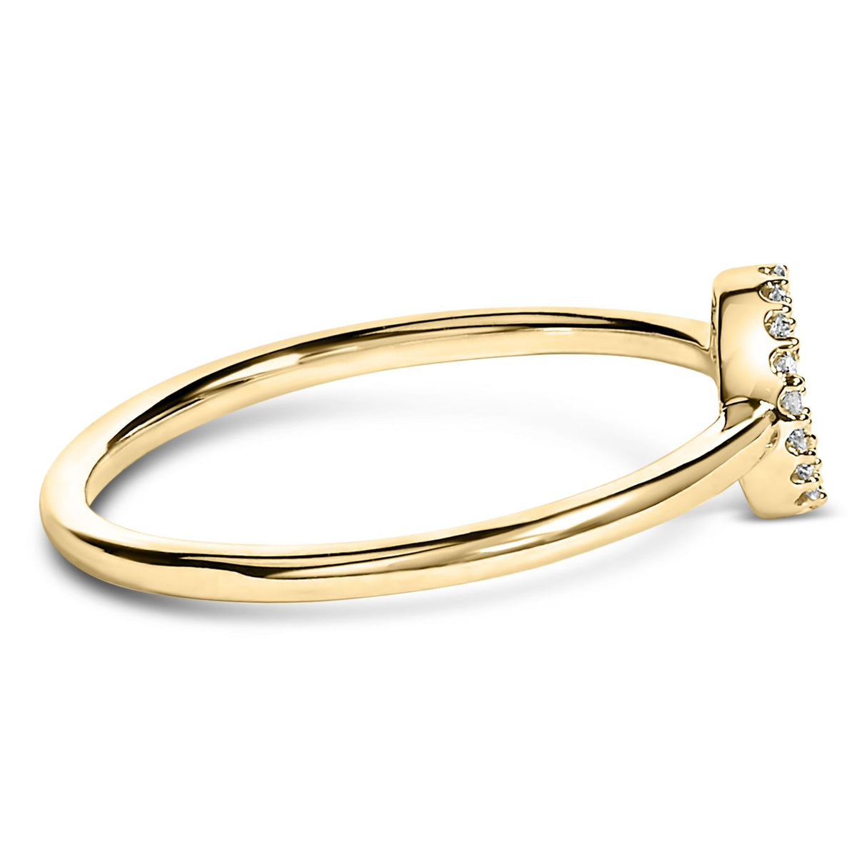 10K Yellow Gold Diamond Accent Initial “A-Z” Ring