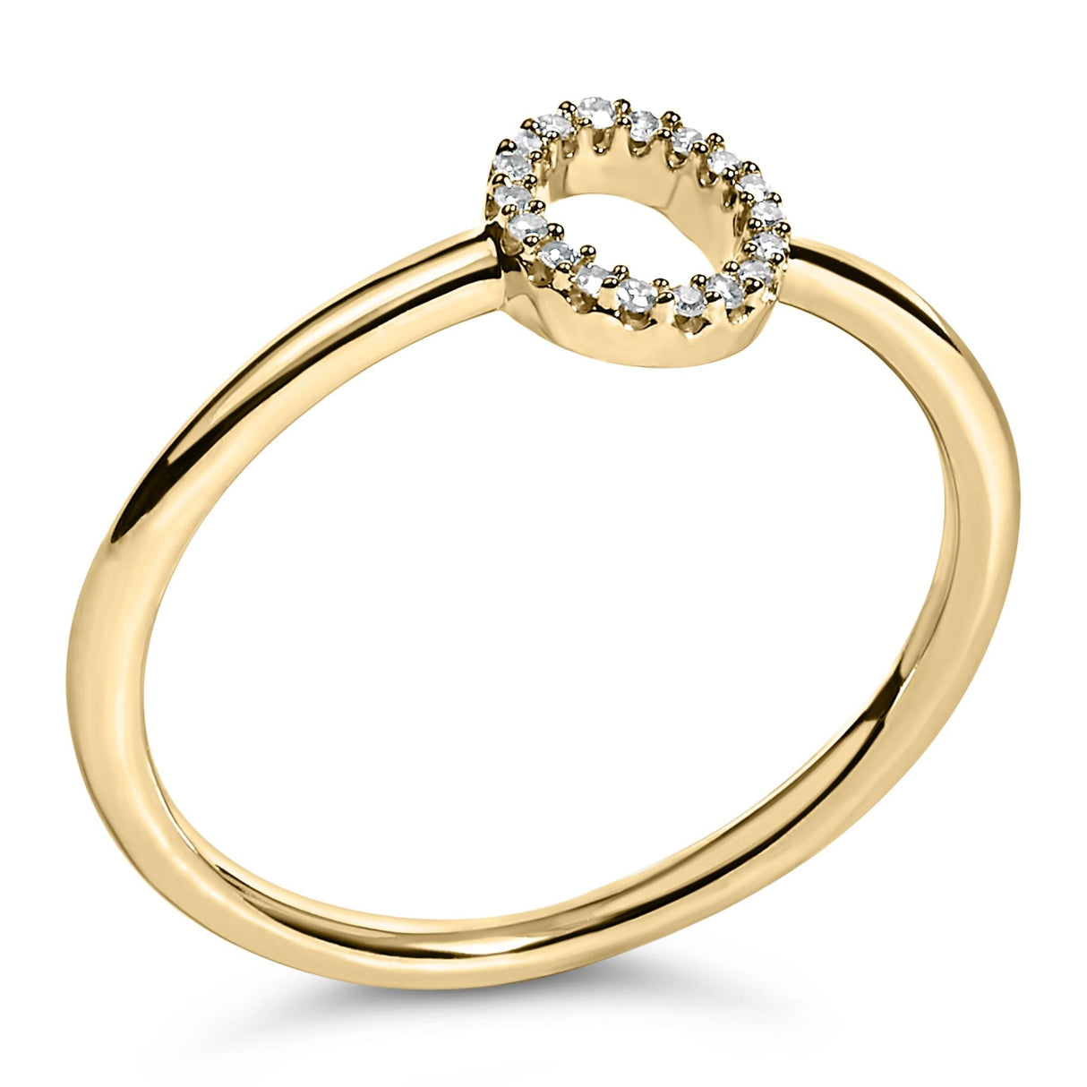 10K Yellow Gold Diamond Accent Initial “A-Z” Ring