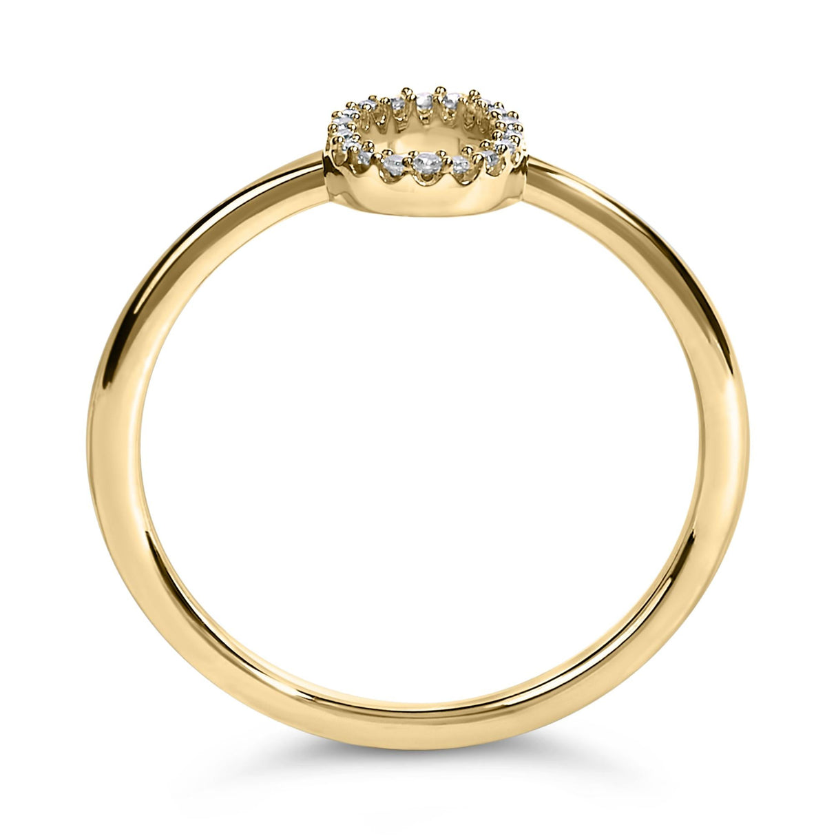 10K Yellow Gold Diamond Accent Initial “A-Z” Ring