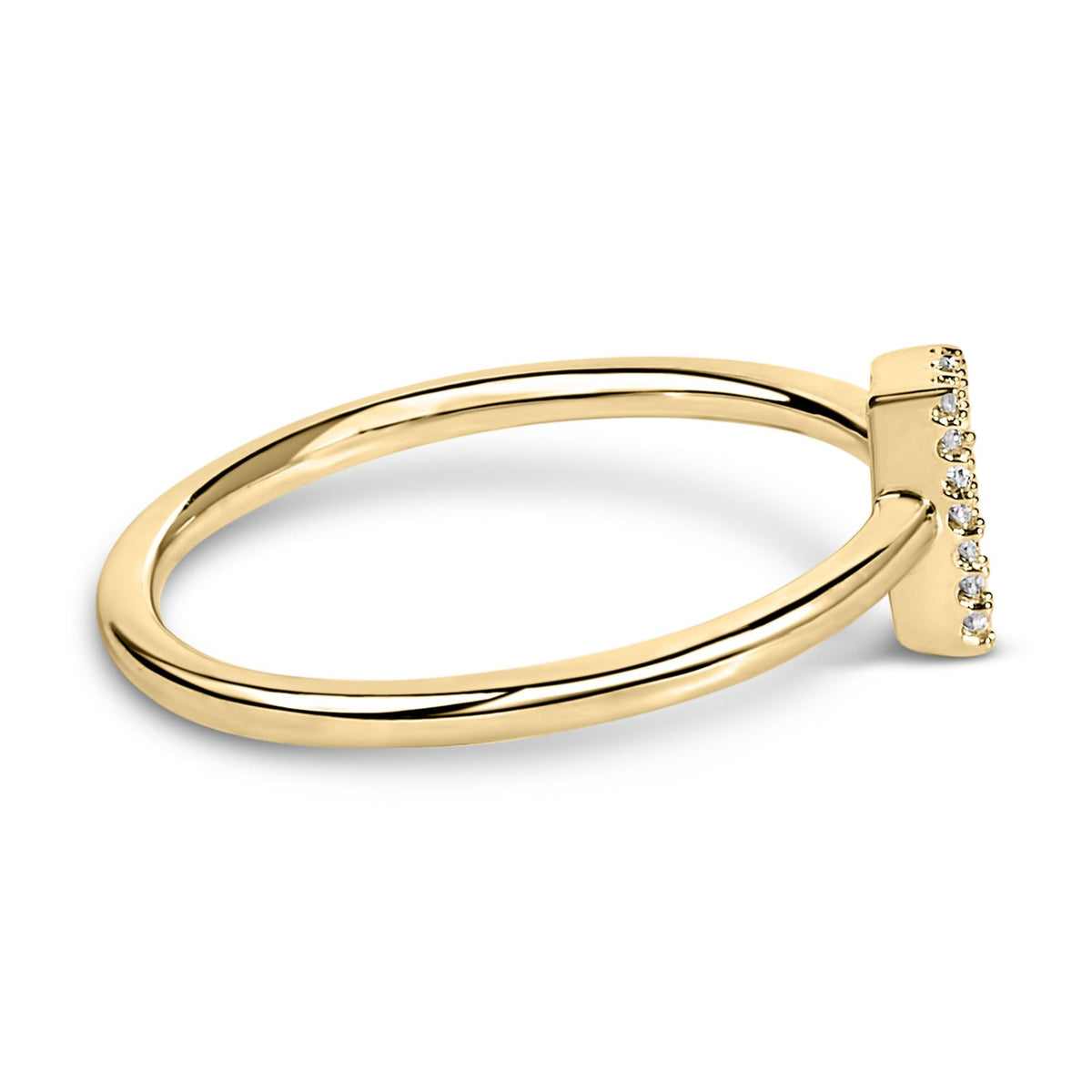 10K Yellow Gold Diamond Accent Initial “A-Z” Ring