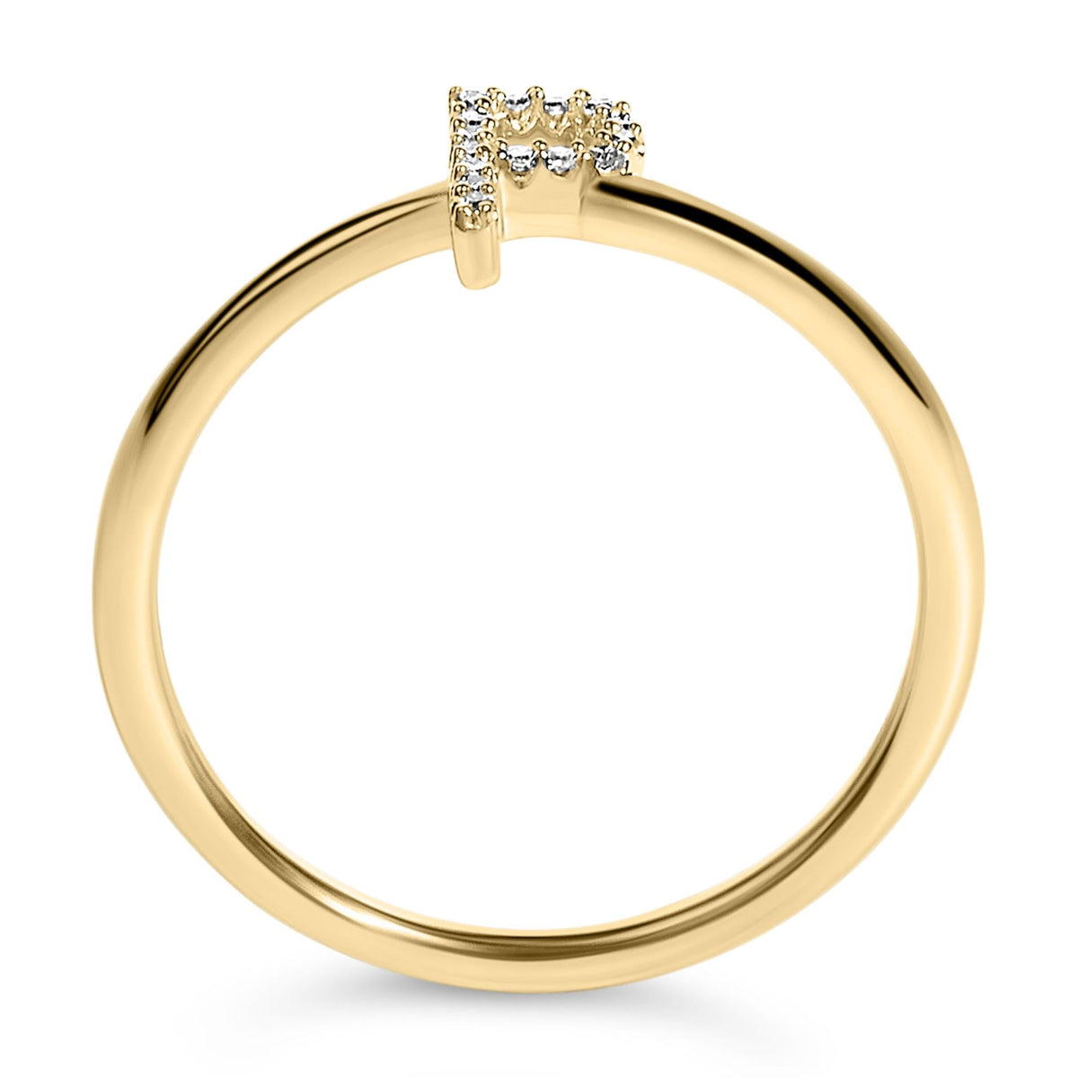 10K Yellow Gold Diamond Accent Initial “A-Z” Ring