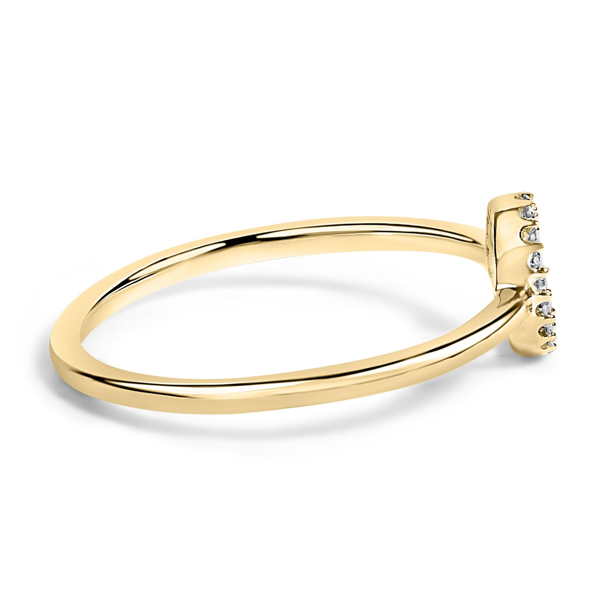 10K Yellow Gold Diamond Accent Initial “A-Z” Ring