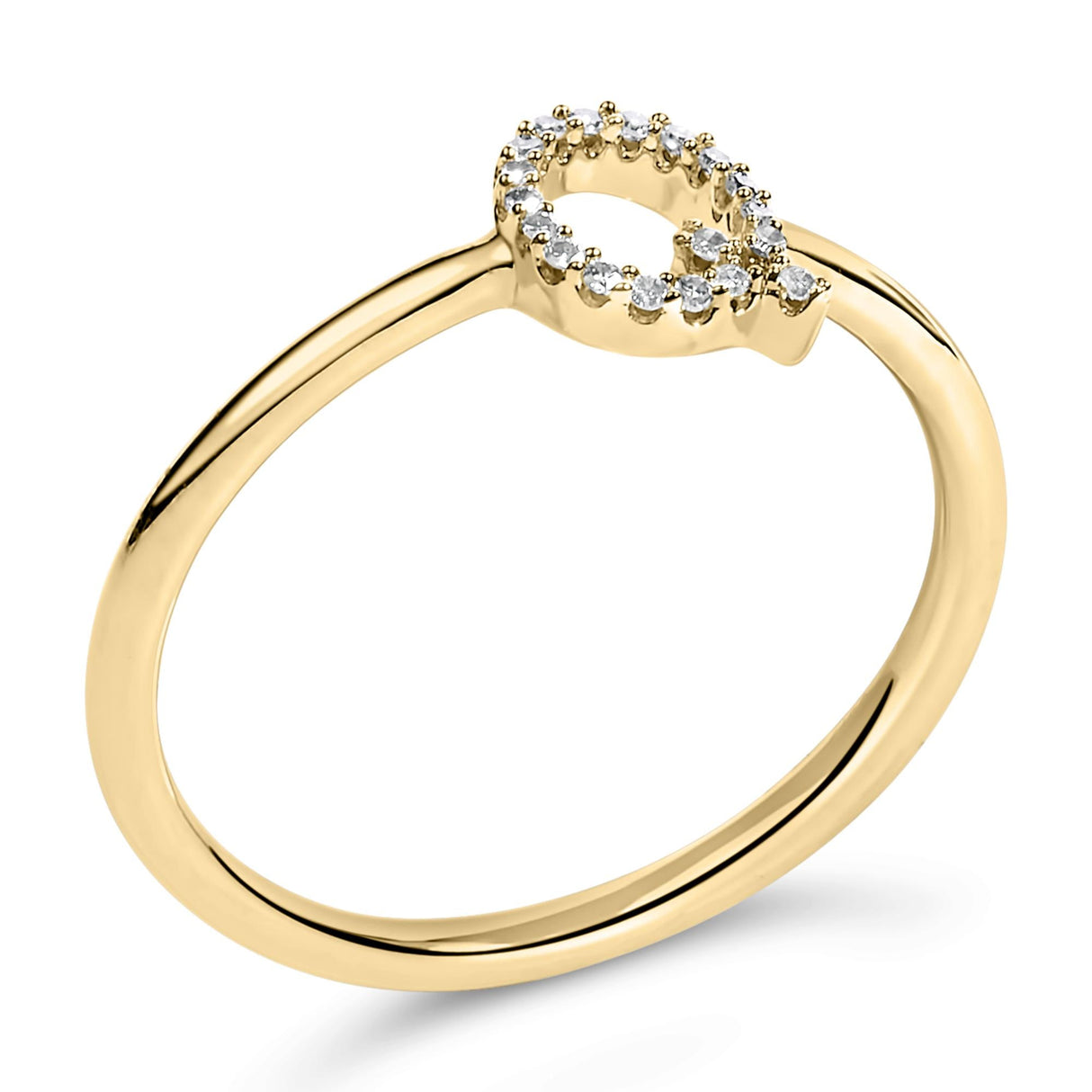 10K Yellow Gold Diamond Accent Initial “A-Z” Ring