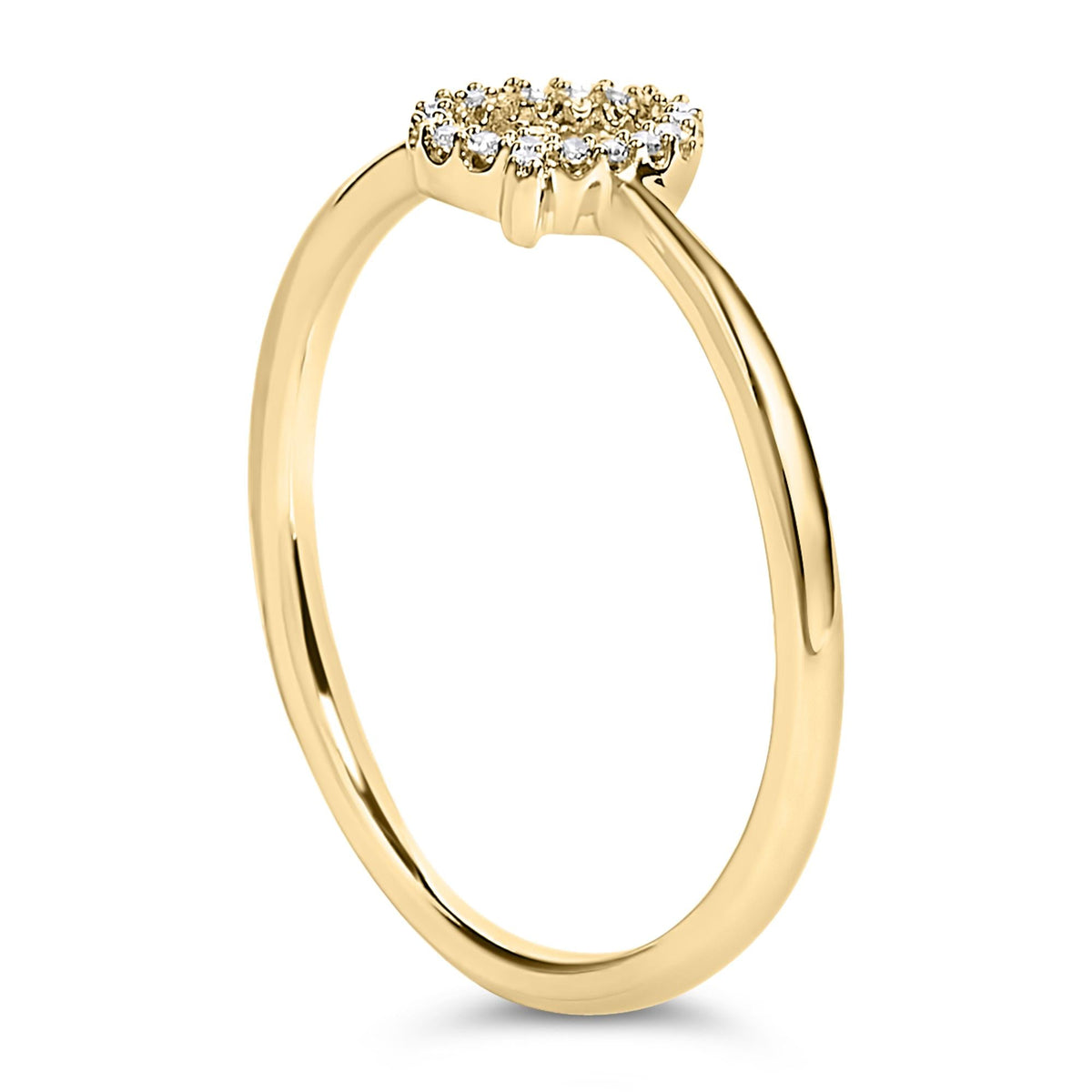 10K Yellow Gold Diamond Accent Initial “A-Z” Ring