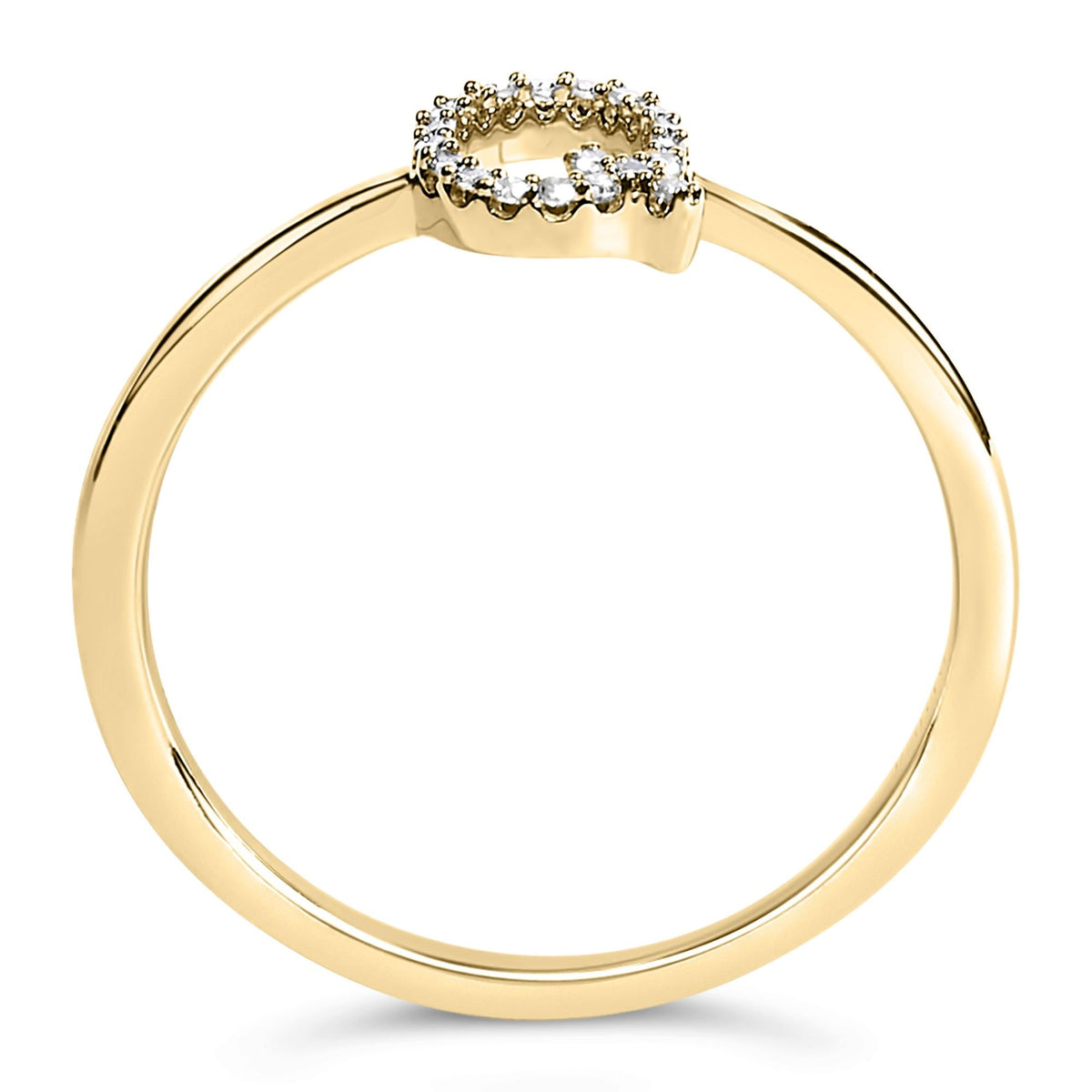 10K Yellow Gold Diamond Accent Initial “A-Z” Ring