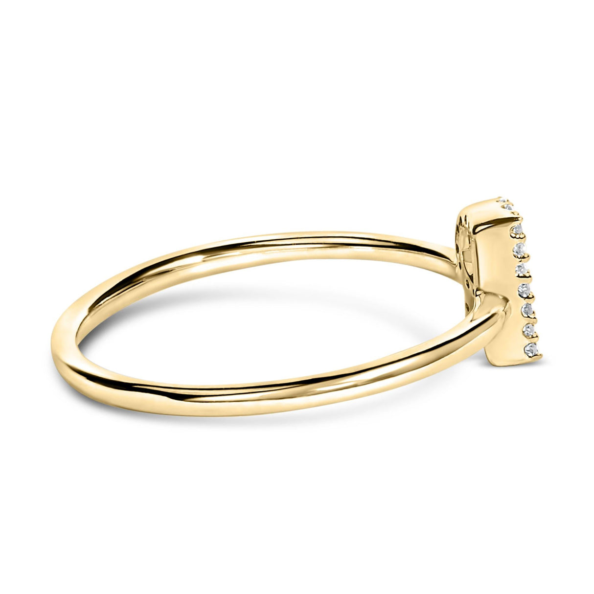 10K Yellow Gold Diamond Accent Initial “A-Z” Ring