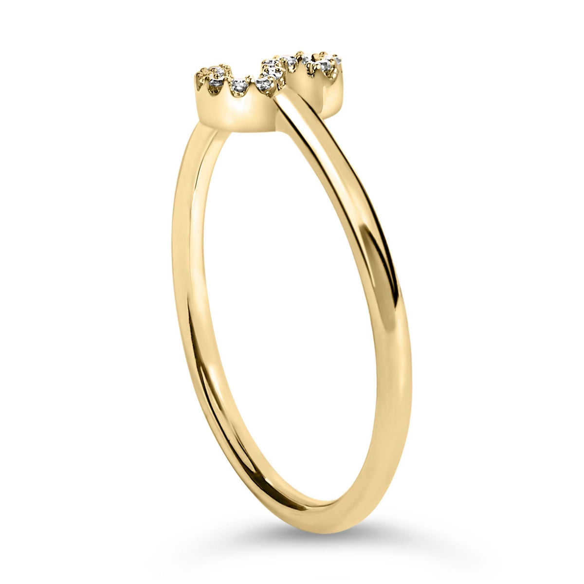 10K Yellow Gold Diamond Accent Initial “A-Z” Ring