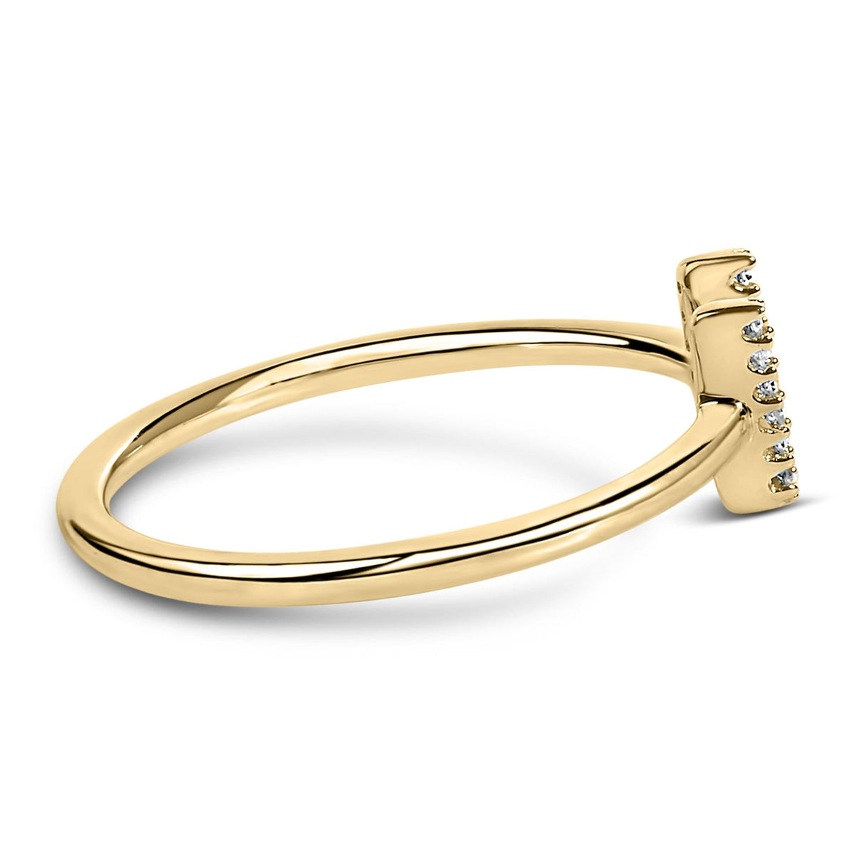 10K Yellow Gold Diamond Accent Initial “A-Z” Ring