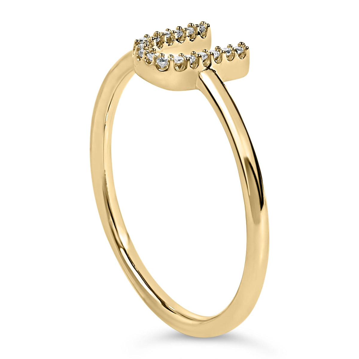 10K Yellow Gold Diamond Accent Initial “A-Z” Ring