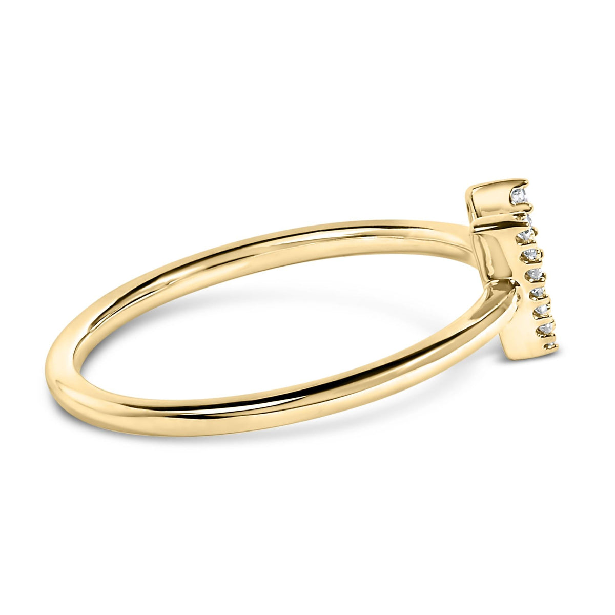 10K Yellow Gold Diamond Accent Initial “A-Z” Ring