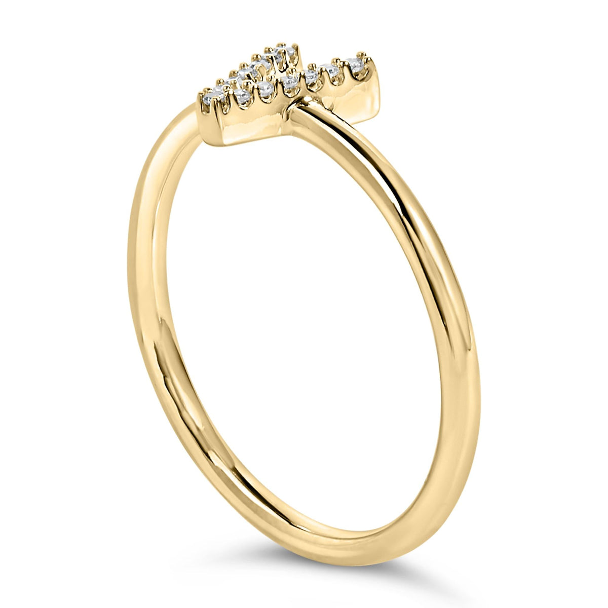 10K Yellow Gold Diamond Accent Initial “A-Z” Ring