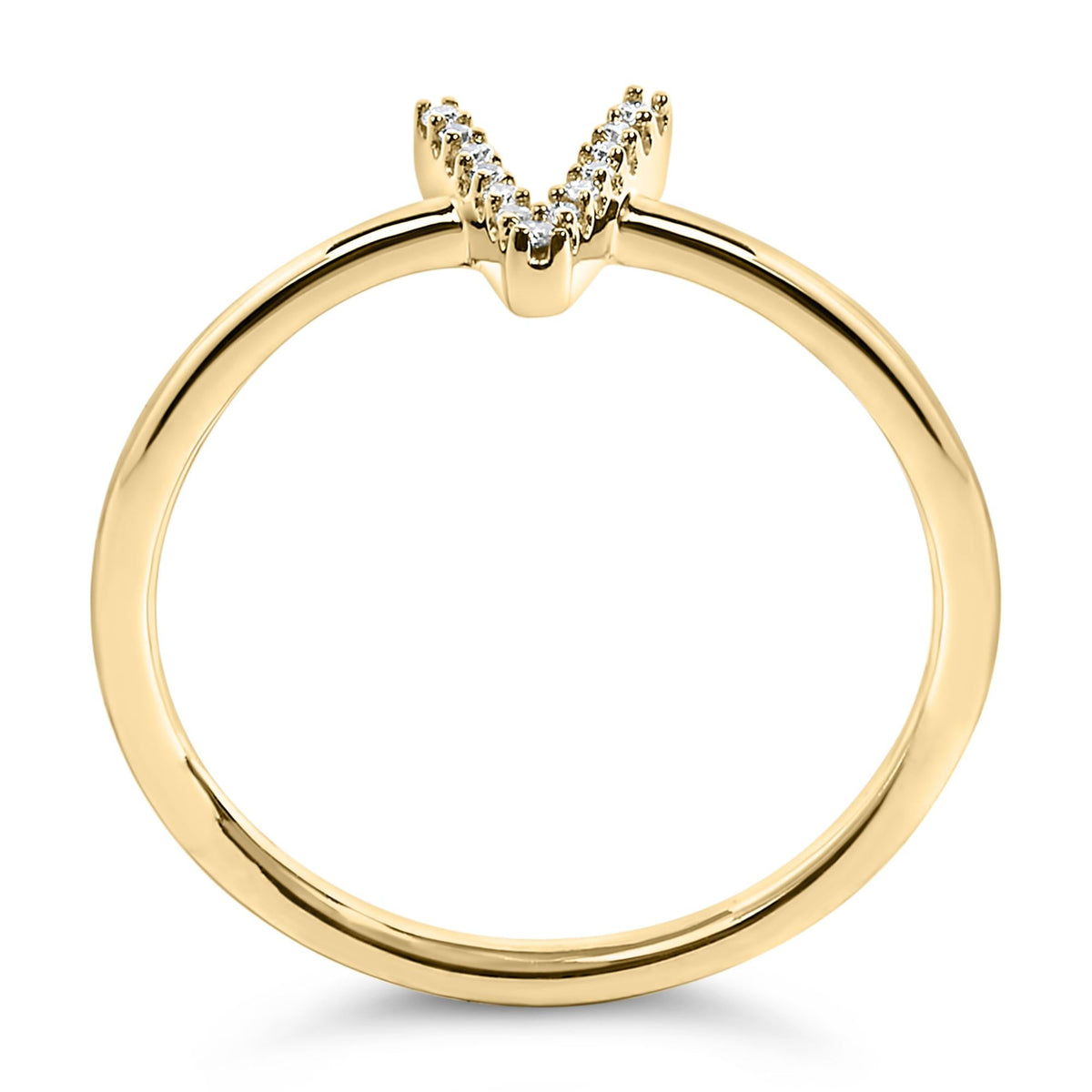 10K Yellow Gold Diamond Accent Initial “A-Z” Ring