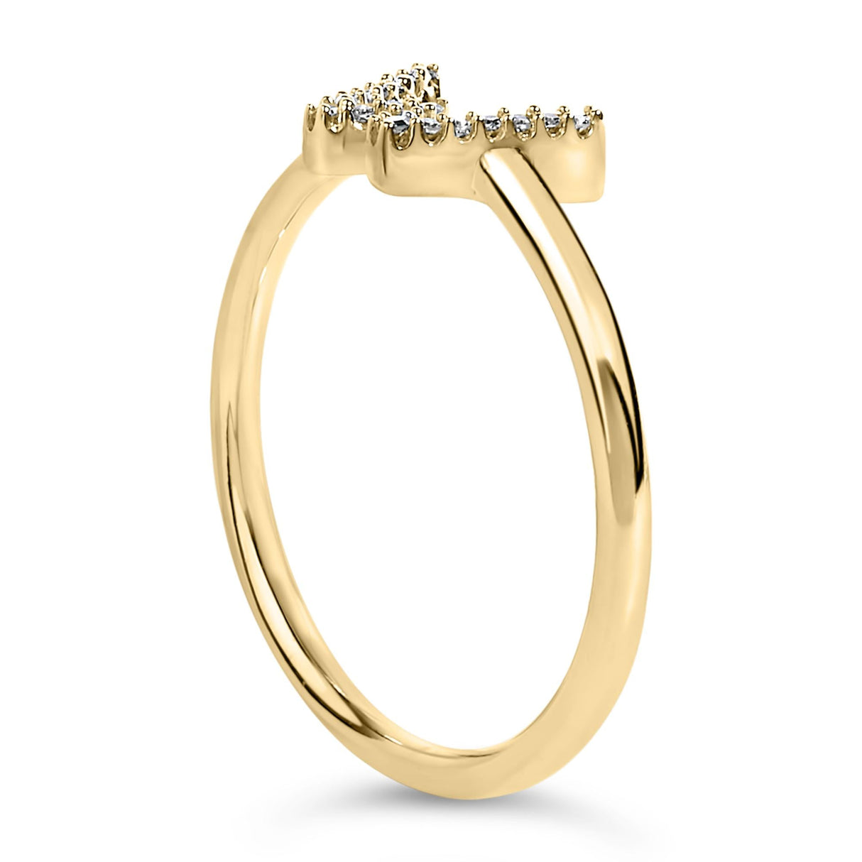 10K Yellow Gold Diamond Accent Initial “A-Z” Ring