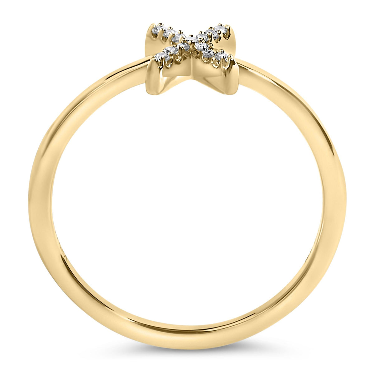 10K Yellow Gold Diamond Accent Initial “A-Z” Ring