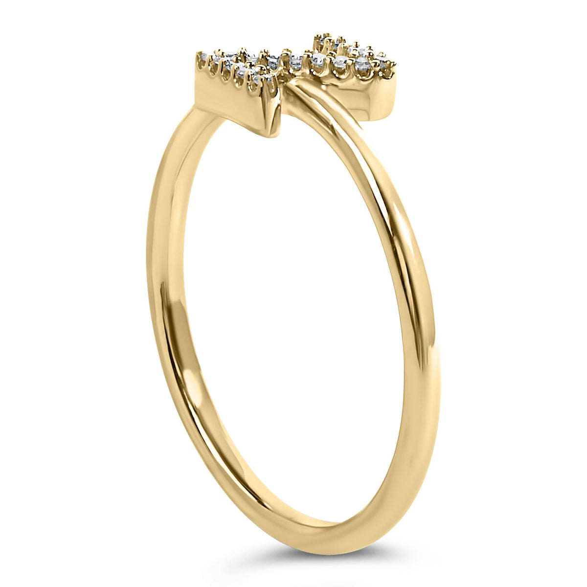 10K Yellow Gold Diamond Accent Initial “A-Z” Ring