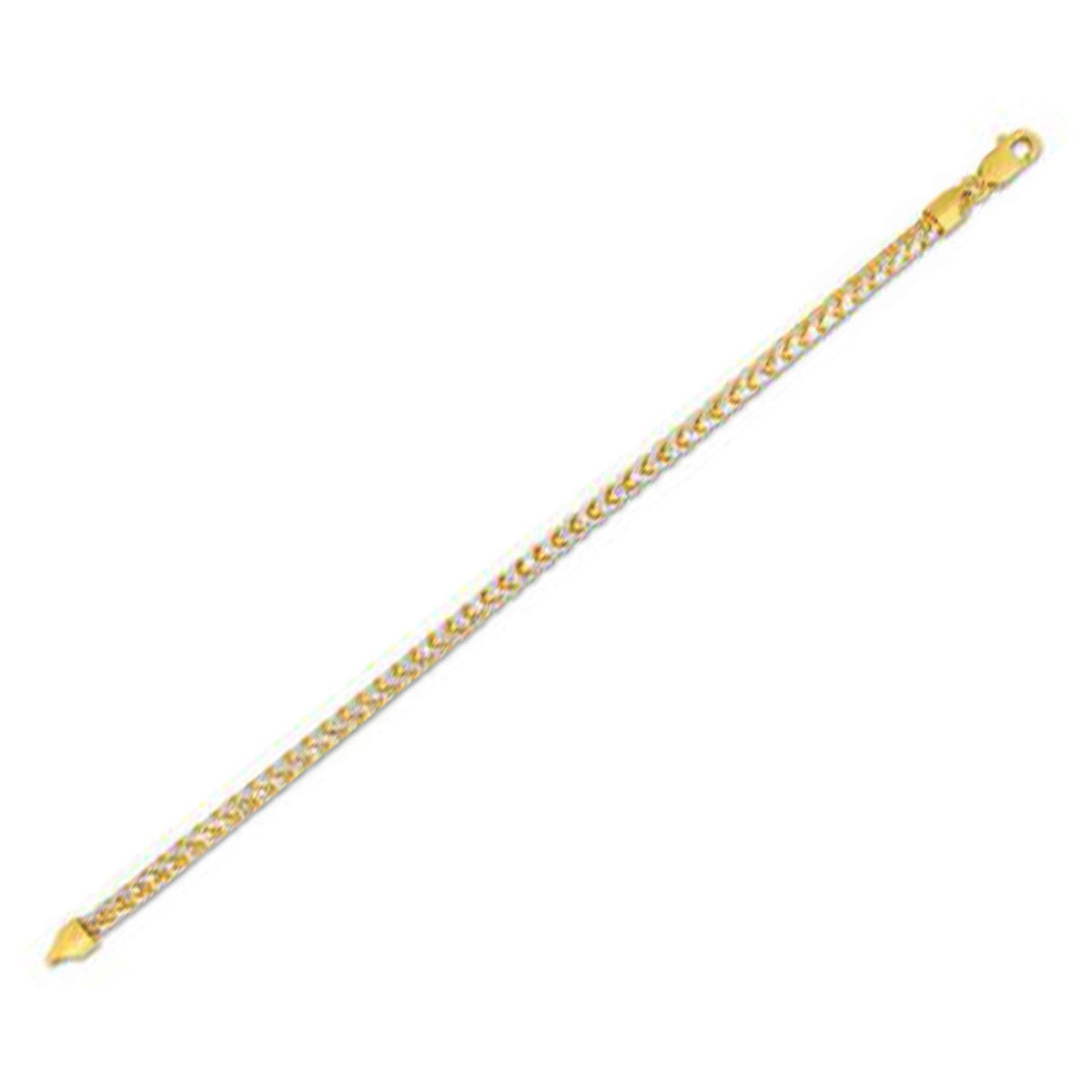 Round Pave Franco Chain Bracelet in 14k Yellow Gold (4.00 mm)