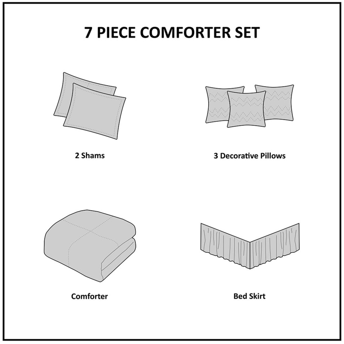7 PC Pieced Faux Suede Comforter Set