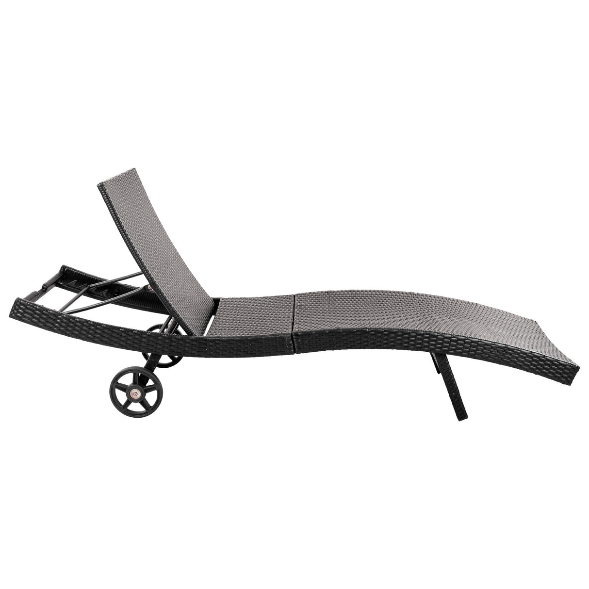 K&K 80'' Patio Wicker Chaise Lounge Chairs Set of 2
