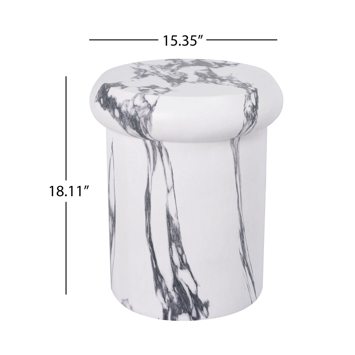 18.11"H Sculptural MGO Side Table