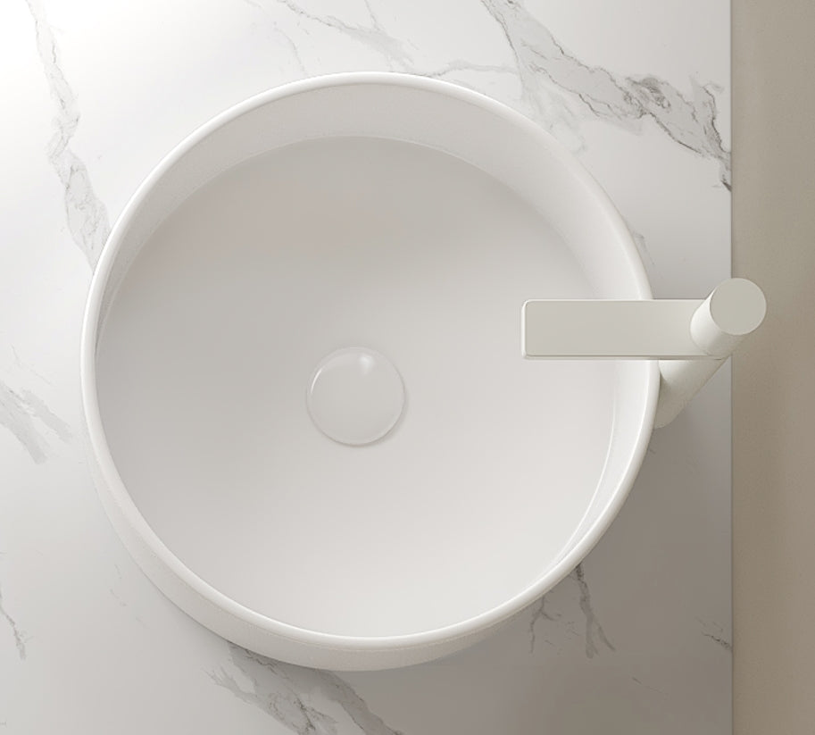 MUNIN 16'' Bathroom Sink, Round Vessel Ceramic Basin