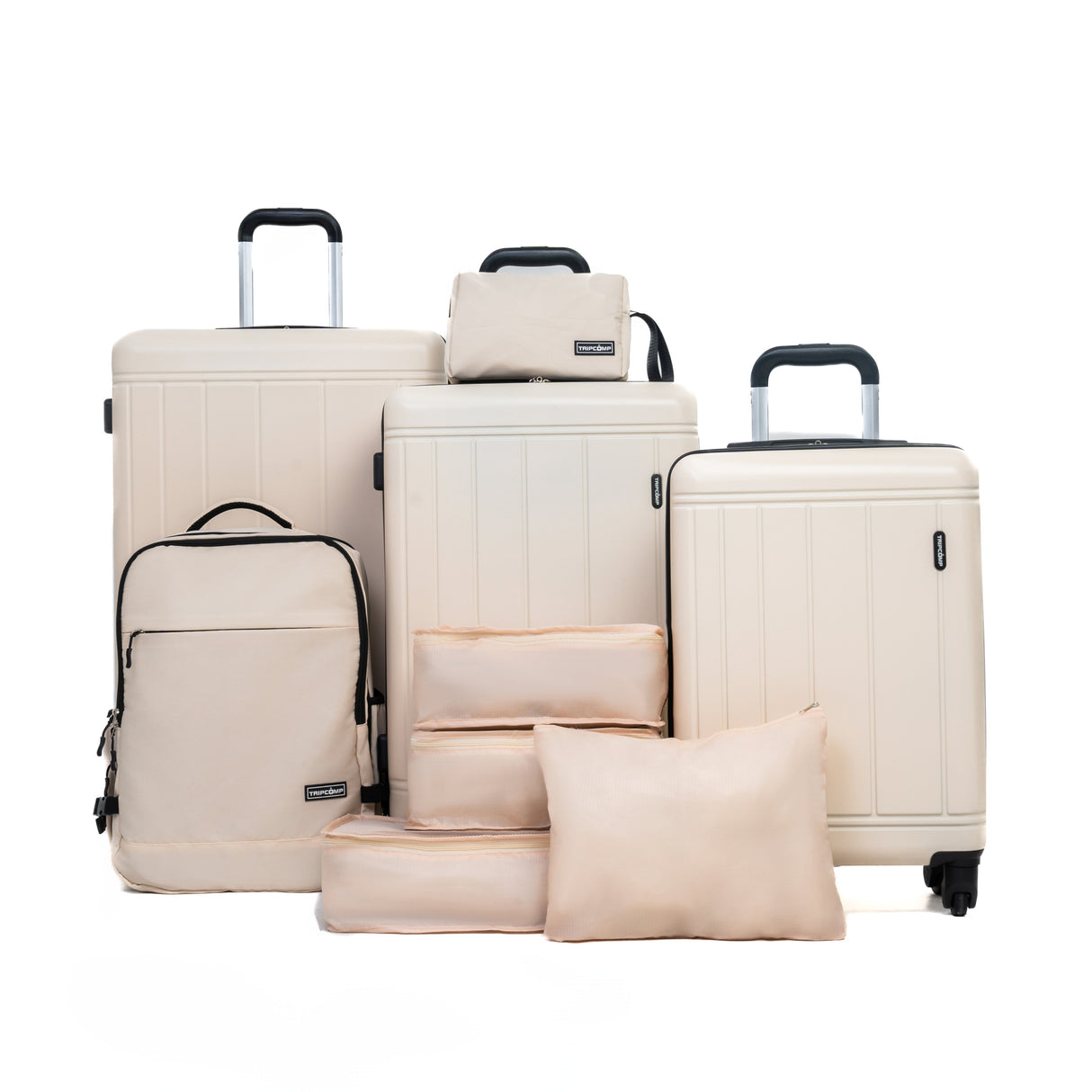 9-Piece White Luggage Set by GigaTech