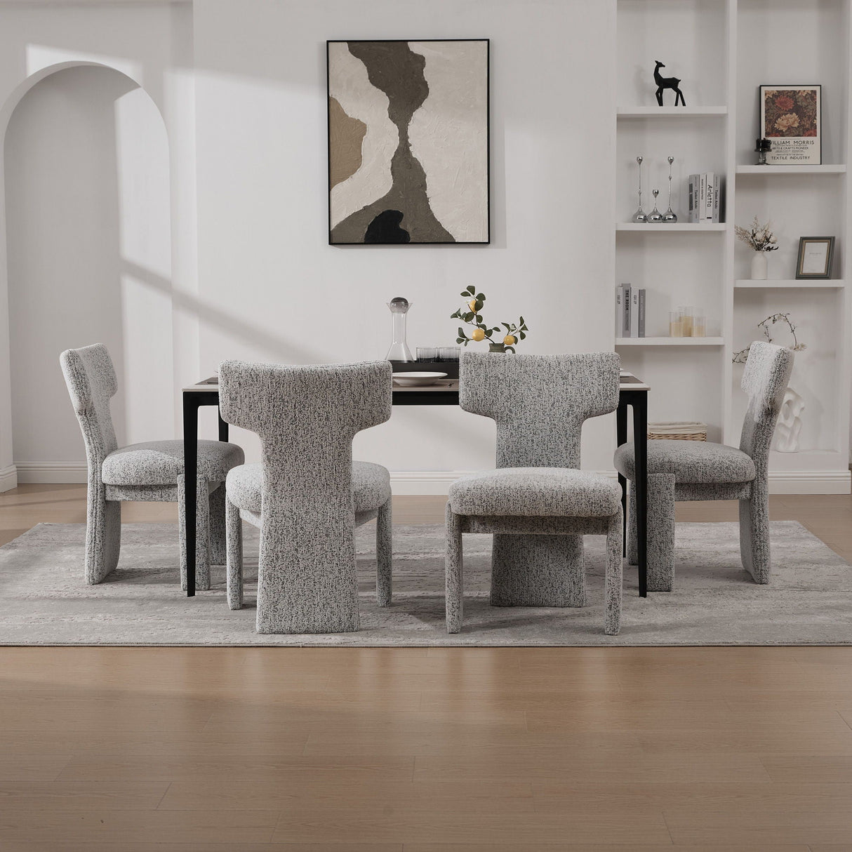 Armless Curved Back Accent Chairs