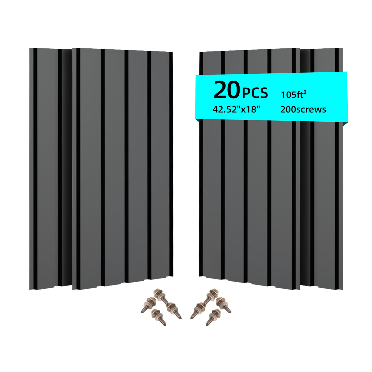Galvanized Metal Roof Panels - 20 Piece Set