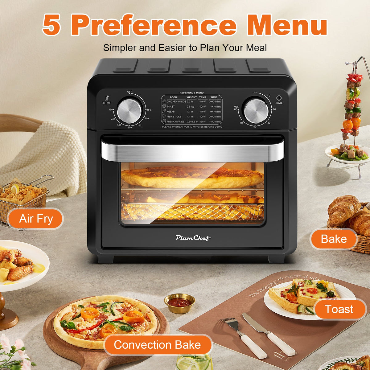 Compact Air Fryer Toaster Oven 11QT