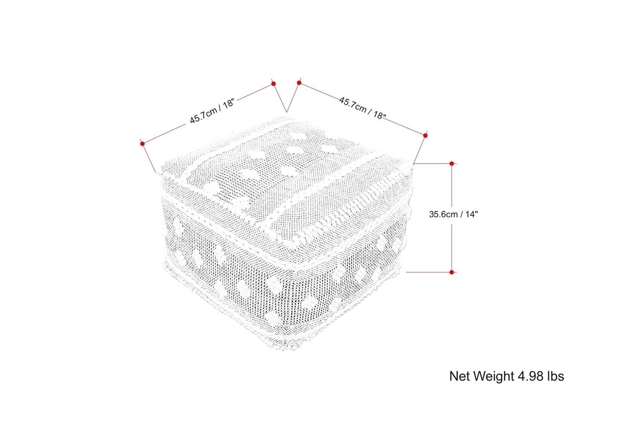 Mapleton Outdoor/Indoor Pouf in Recycled PET Woven Polyester