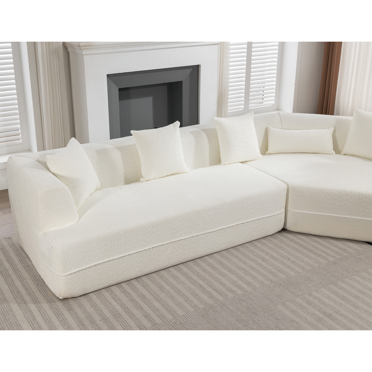Modular Sofa Modern Minimalist Style Creamy-White