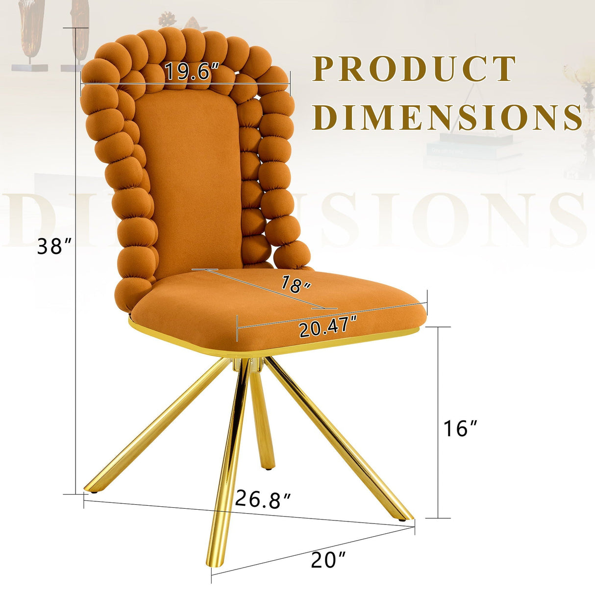 Puffy Bubble Ball Chain Chair for Dining Room & Kitchen (Set of 2)