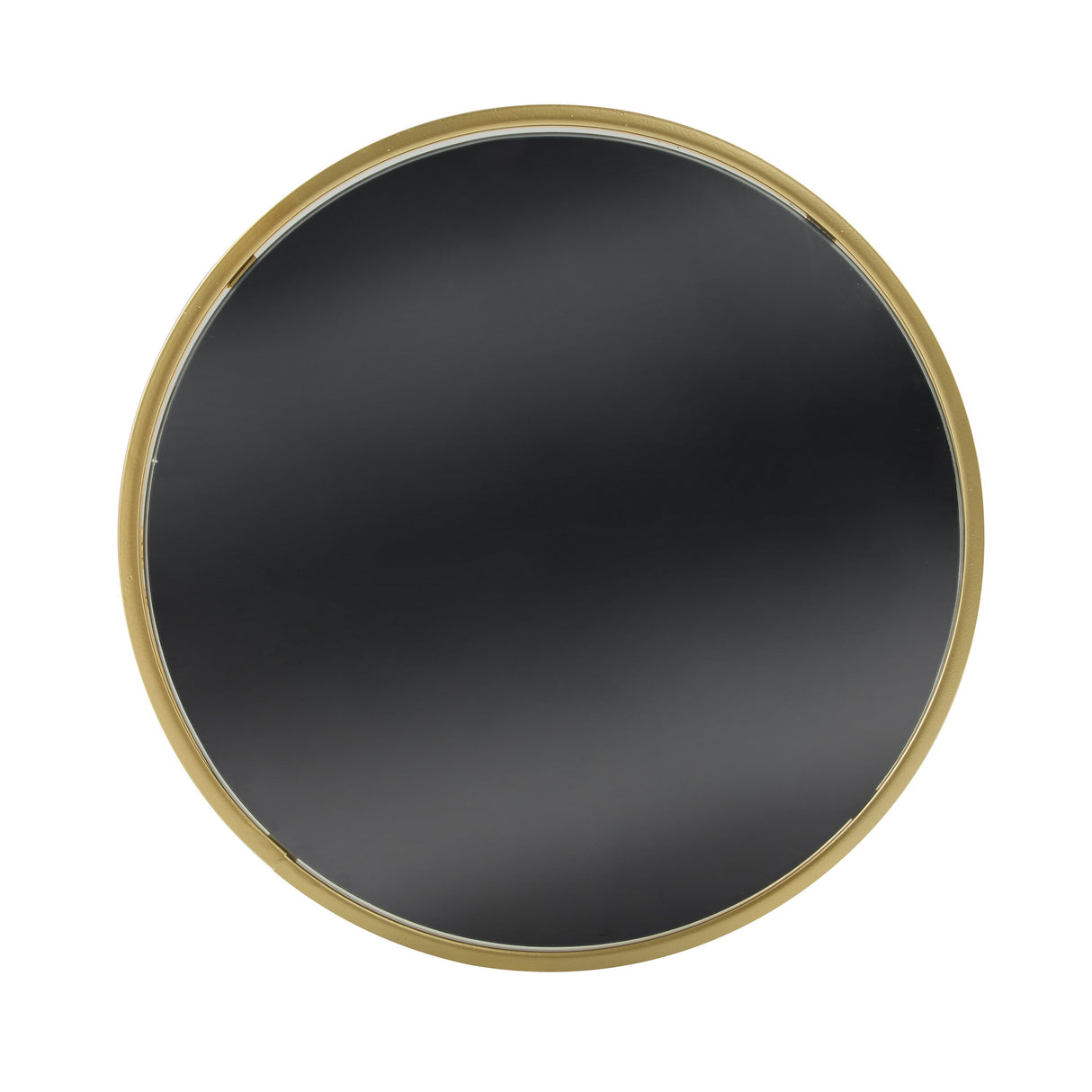 Modern Side Table with Golden Metal Frame and Black Mirror Top