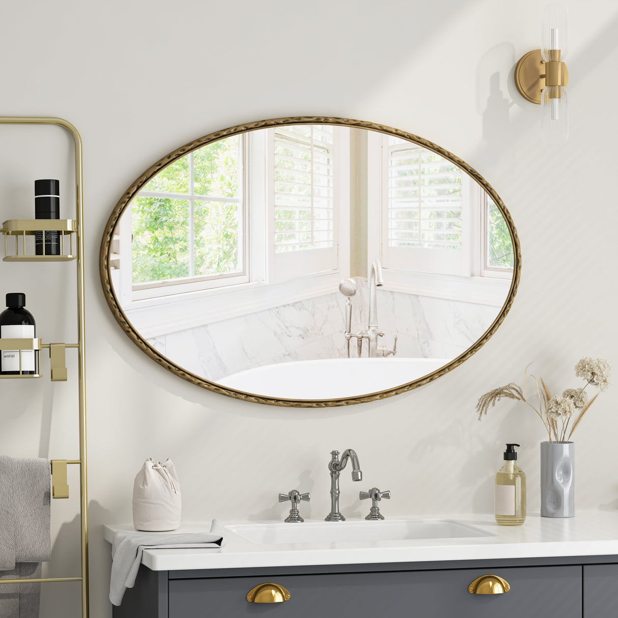 Iron Art Oval Retro Mirror