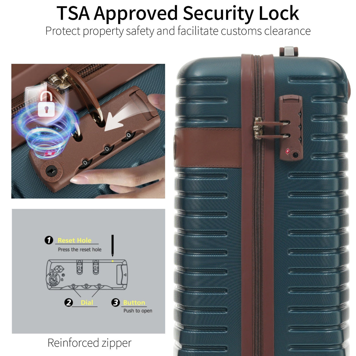 Lightweight 3 Piece Carry-On Luggage Set