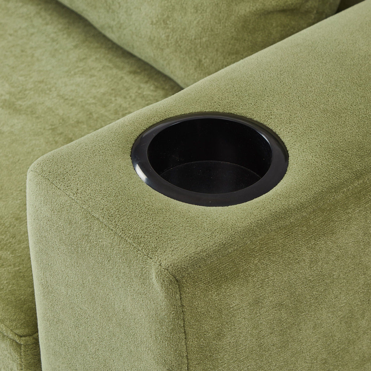 Modern Style Armchair Chaise Lounge Sofa Couch With Movable Storage Ottoman, USB Ports, Cup Holders, Phone Holder, Side Pockets