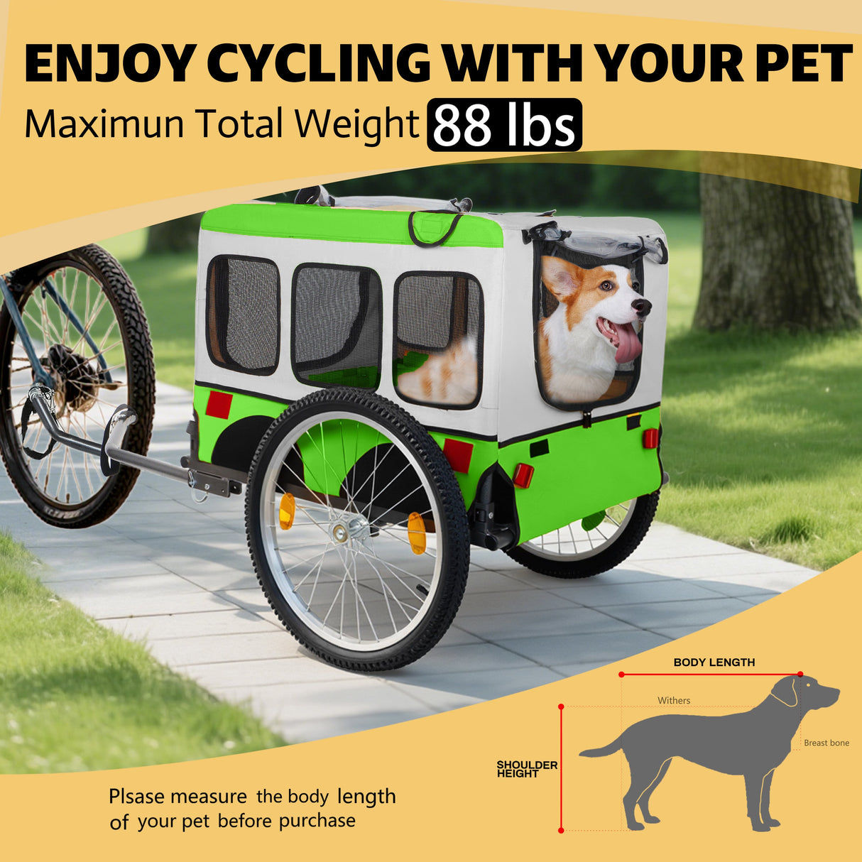 Large Folding Bike Trailer for Dogs