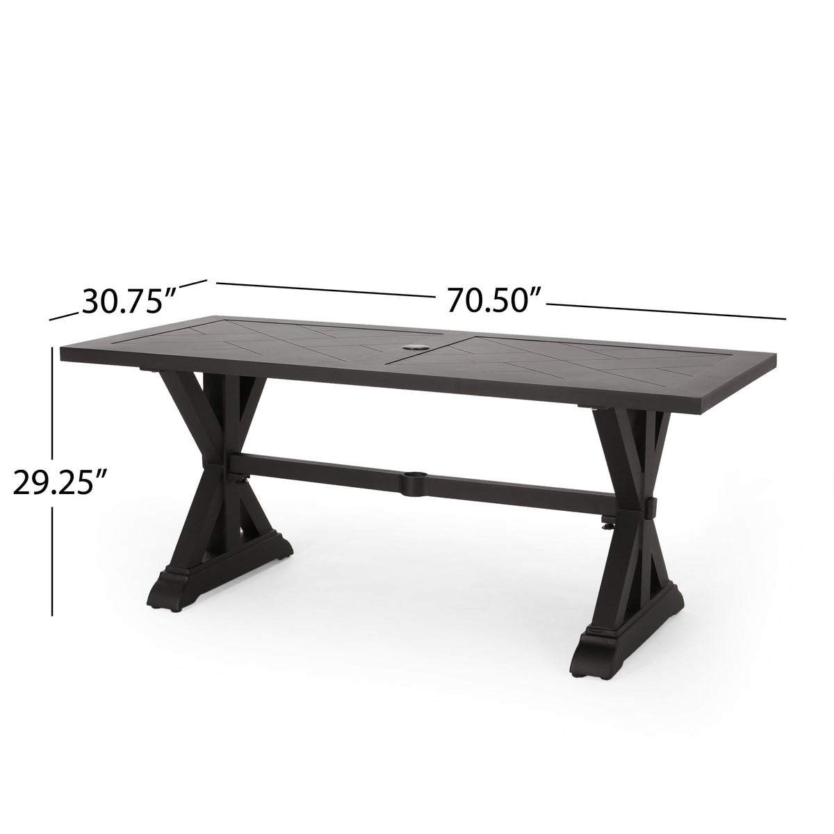 Outdoor Aluminium Dining Table, Antique Matte