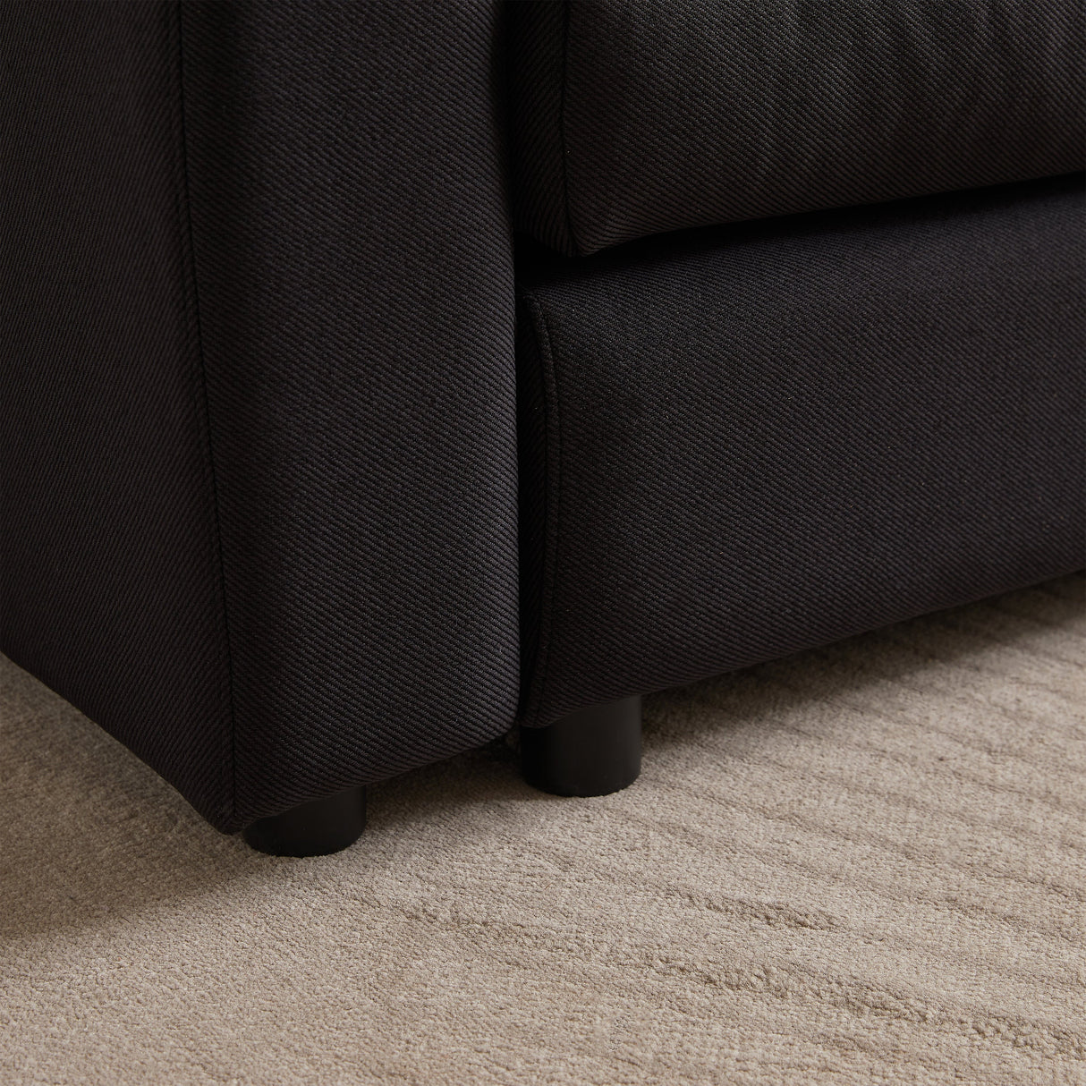 102.2 Inch Combination Sofa Modular Sofa with Ottoman Black