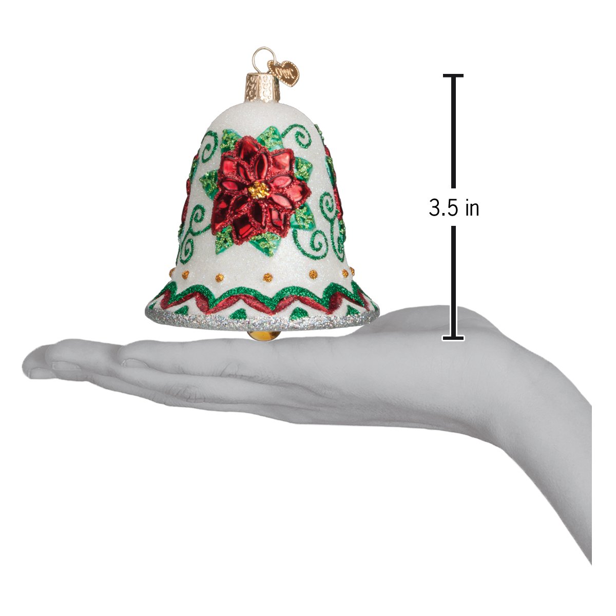Poinsettia Bell Ornament 3.5 Inch by Old World Christmas