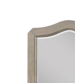 Scallop Shaped Mirror with White Poplar Finish