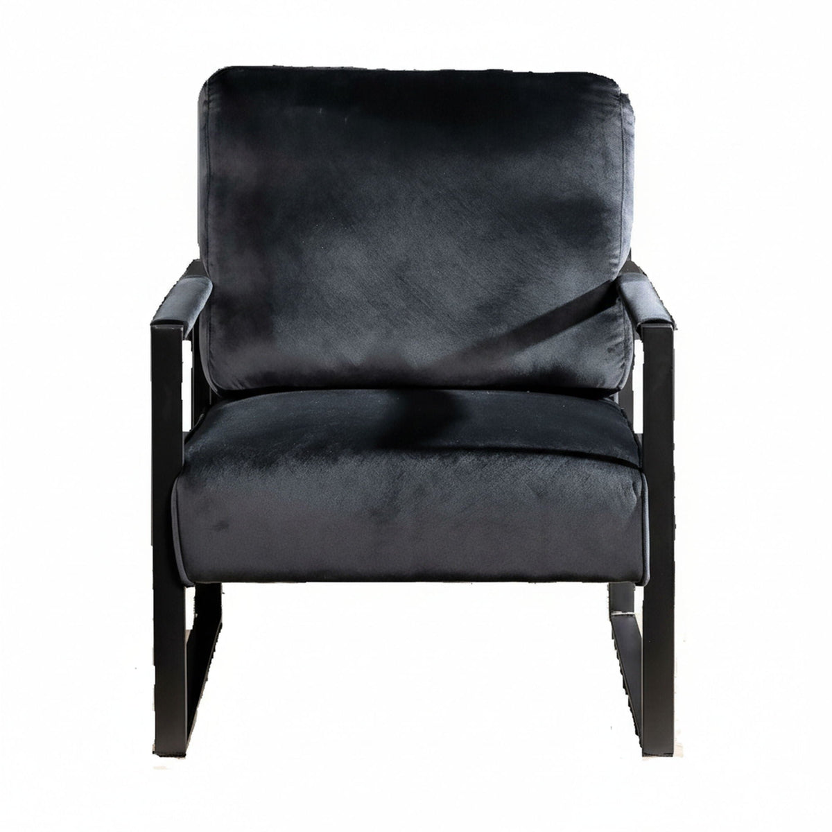 Classic Mid Century Modern Accent Chair with Square Metal Frame - Multiple Colors