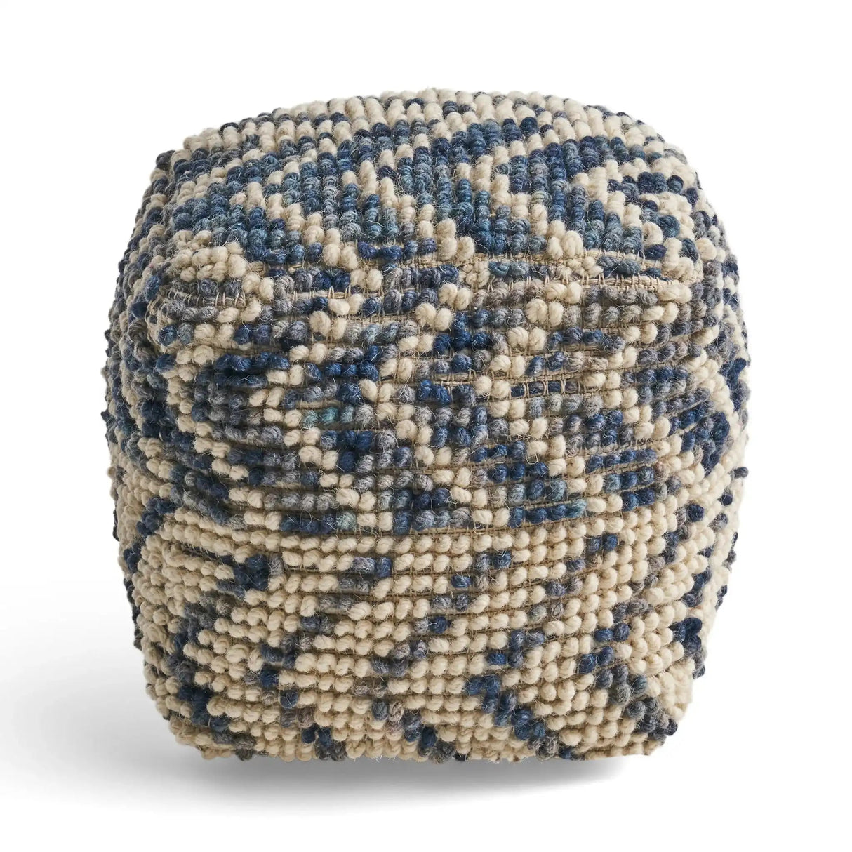 Alina Wool and Cotton Pouf - Natural